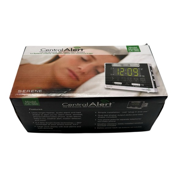 Serene Central Alert Home Alert System CA-360 Alarm Clock With Bed Shaker‎ - Picture 1 of 2